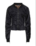 Dolce & Gabbana Black Nylon Full Zip Bustier Corset Jacket