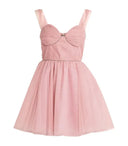 ANOUKI DRESS DRAPE BUSTIER CORSET PINK TULLE TUTU