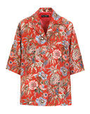 Dolce & Gabbana Red Floral Jacquard Button Down Coat Jacket
