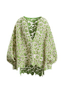 BABILONIA GRN OFF WHT BLOUSE