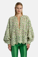BABILONIA GRN OFF WHT BLOUSE