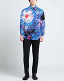 Dolce & Gabbana Multicolor Printed Silk Lounge Casual Shirt
