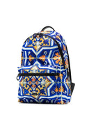 Dolce & Gabbana Multicolor Majolica Print Nylon Travel Backpack Bag