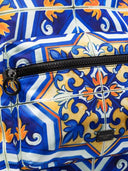 Dolce & Gabbana Multicolor Majolica Print Nylon Travel Backpack Bag