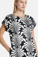 PASSITO BLK OFF WHT LONG DRESS