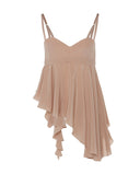 VICTORIA BECKHAM BRA DETAIL RUFFLE CAMI TAUPE