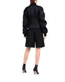 Dolce & Gabbana Black Nylon Full Zip Bustier Corset Jacket