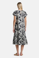 PASSITO BLK OFF WHT LONG DRESS