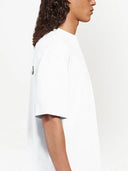 Balenciaga White Logo Cotton Crew Neck Short Sleeves T-shirt