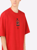 Dolce & Gabbana Red DG Eye Cotton Crew Neck T-shirt