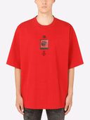 Dolce & Gabbana Red DG Eye Cotton Crew Neck T-shirt