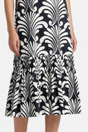 PASSITO BLK OFF WHT LONG DRESS
