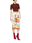 Dolce & Gabbana Multicolor High Waist Pencil Cut Midi Skirt
