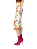 Dolce & Gabbana Multicolor High Waist Pencil Cut Midi Skirt