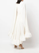 LONG RUFFLE DRESS Off White