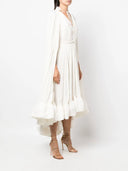 LONG RUFFLE DRESS Off White