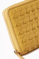 MINI ZIP WALLET IN MOSAICO SAFFRON