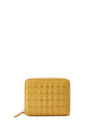 MINI ZIP WALLET IN MOSAICO SAFFRON