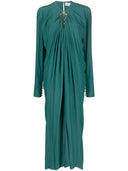 LONG SLEEVE DRAPED LONG DRESS-DRAGON
