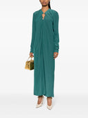 LONG SLEEVE DRAPED LONG DRESS-DRAGON
