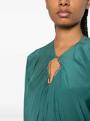 LONG SLEEVE DRAPED LONG DRESS-DRAGON