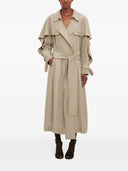 VICTORIA BECKHAM PLEATED BACK FLUID TRENCH LICHEN GREEN