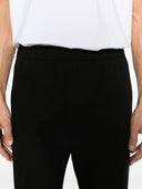 TAPERED ELASTICATED TROUSERS-BLACK