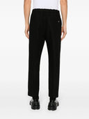 TAPERED ELASTICATED TROUSERS-BLACK
