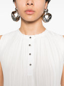 SLEEVLESS PLEATED TOP-OFF WHITE