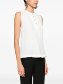 SLEEVLESS PLEATED TOP-OFF WHITE