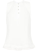 SLEEVLESS PLEATED TOP-OFF WHITE