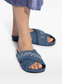 CRISS CROSS SANDAL WITH BLUE DENIM