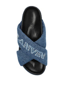 CRISS CROSS SANDAL WITH BLUE DENIM