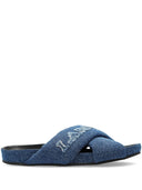 CRISS CROSS SANDAL WITH BLUE DENIM