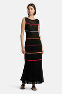 CASSIDE BLK FUSCORNG LONG DRESS