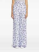 PRINTED WIDE-LEG TROUSERS CHAMBRAY
