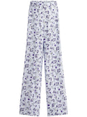 PRINTED WIDE-LEG TROUSERS CHAMBRAY