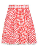 Dolce & Gabbana Red White High Waist A-line Above Knee Skirt