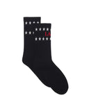 SOCKS LOGO LANVIN AND STARS BLACK RED