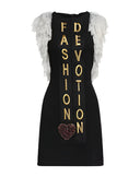 Dolce & Gabbana Black Fashion Devotion Embellish Mini Dress