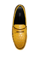 Dolce & Gabbana Yellow Leather Slip Mocassin Loafers Shoes