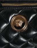 Versace Black Mini Quilted Lambskin Leather Crossbody Sling Bag