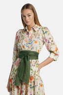 PALMO FLR PATTERN/GRN DRESS