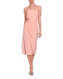 Dolce & Gabbana Pink Silk Stretch Strapless Sheath Dress