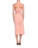Dolce & Gabbana Pink Silk Stretch Strapless Sheath Dress