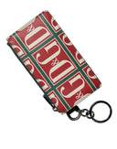 Dolce & Gabbana Green Calf Leather Logo Print Monogram Card Holder Wallet