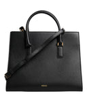 Versace Black Large Leather Top Handle Shoulder Crossbody Bag