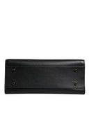 Versace Black Large Leather Top Handle Shoulder Crossbody Bag