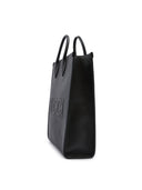 Gucci Black Leather Logo Medium Tote Bag