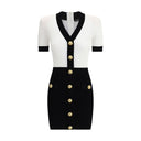 Balmain Braided pattern midi Dress